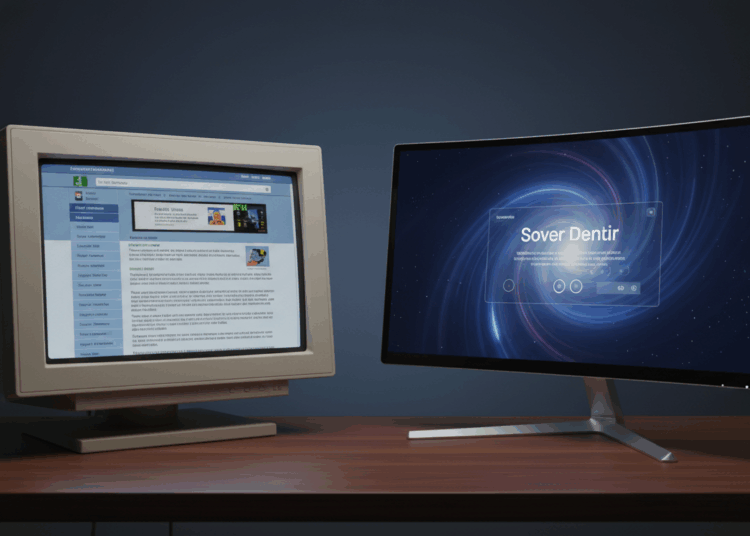 Split screen: static vs. modern immersive web design.